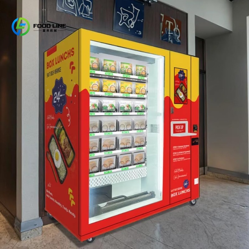 カスタマイズされた商業ホットフード自動販売機温冷食ディスペンサー、スマートタッチスクリーン自動弁当キオスク