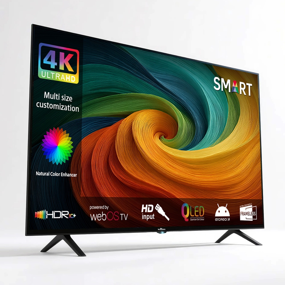 グローバルバージョン Android スマート TV 43 インチ 2K 4K UHD フレームレス LED テレビ、WiFi BT Google Play Netflix YouTube HDR10 テレビ