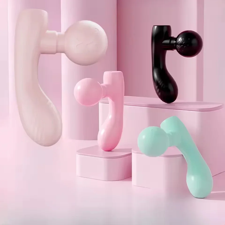 MINI デュアルヘッドマッサージャー、デュアルモーター振動マッサージガン、ポータブル充電筋肉リラクゼーションマッサージャー