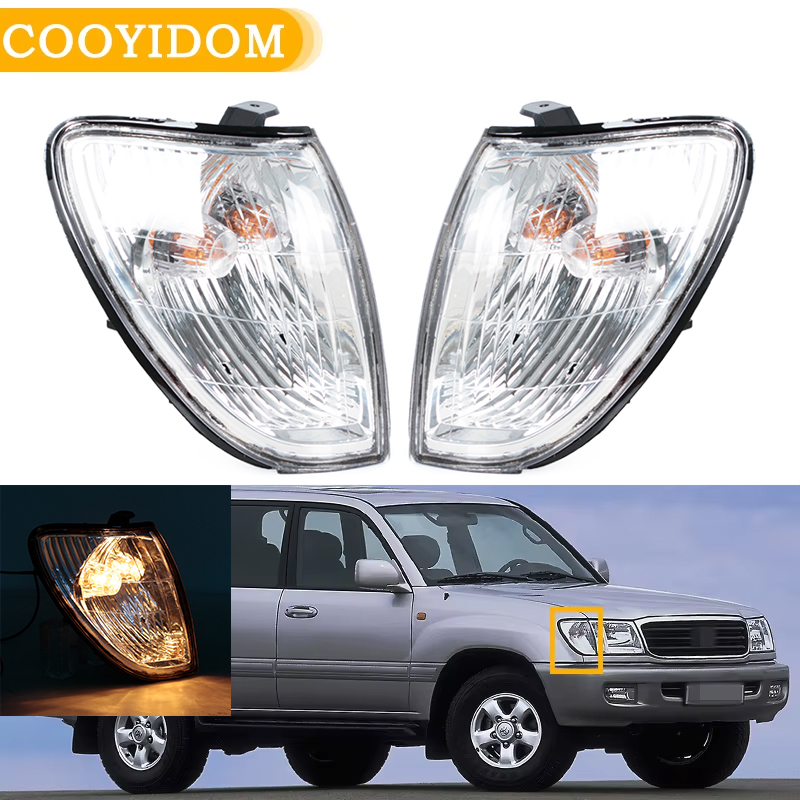 車のフロントターンシグナルライトトヨタランドクルーザー FJ100 1998 1999 2000 2001 2002 LC100 コーナーランプ 81521-60360 81511-60490