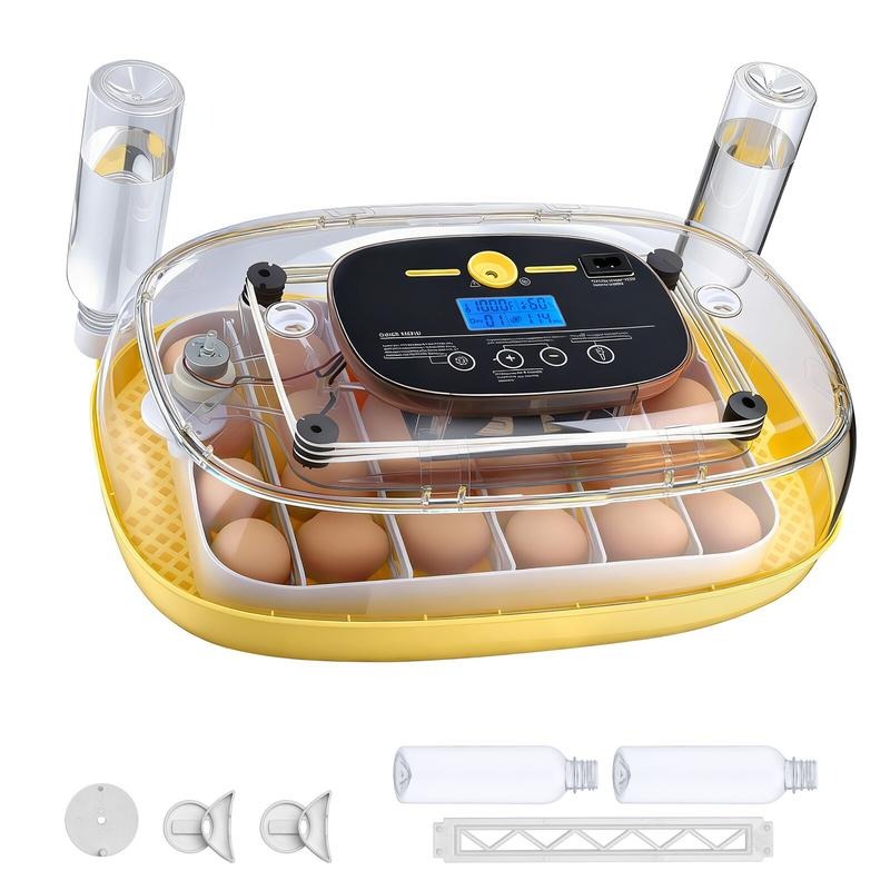 24 孵卵器、LED キャンドル付き自動転卵器、温度