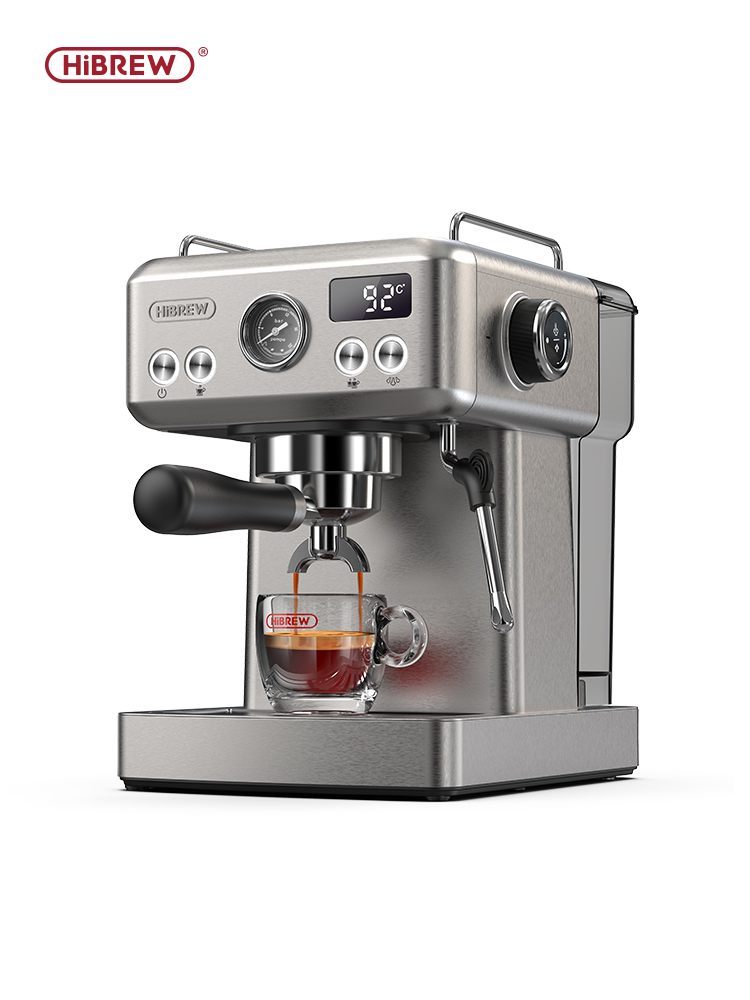 HiBREW 20Bar Semi Automatic Espresso Coffee Machine Temperature Adjustable 58mm Portafilter Cold/Hot Coffee Maker Metal CaseH10A