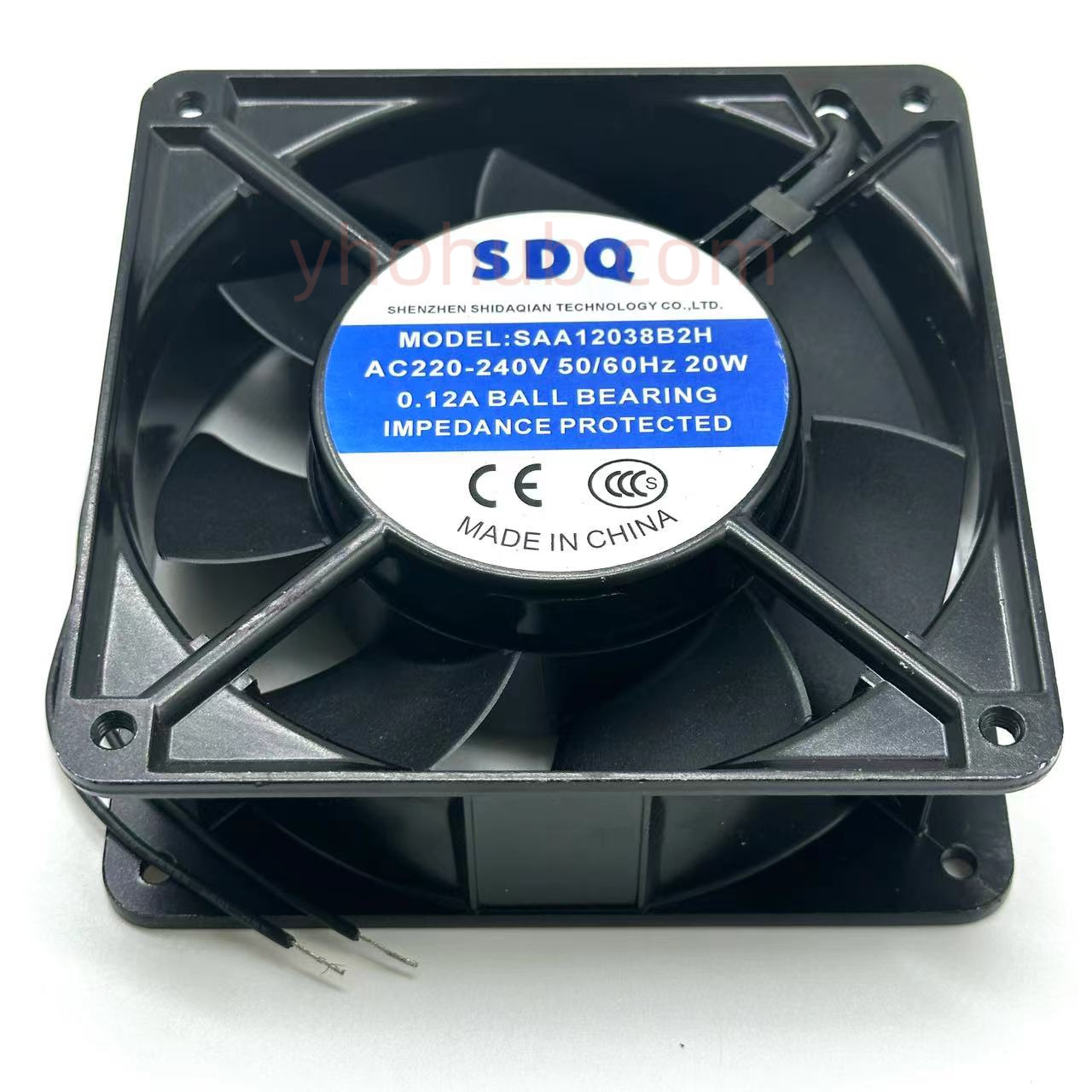 SDQ SAA12038B2H 220V 20W 0.12A 120x120x38mm 2 線式サーバー冷却ファン