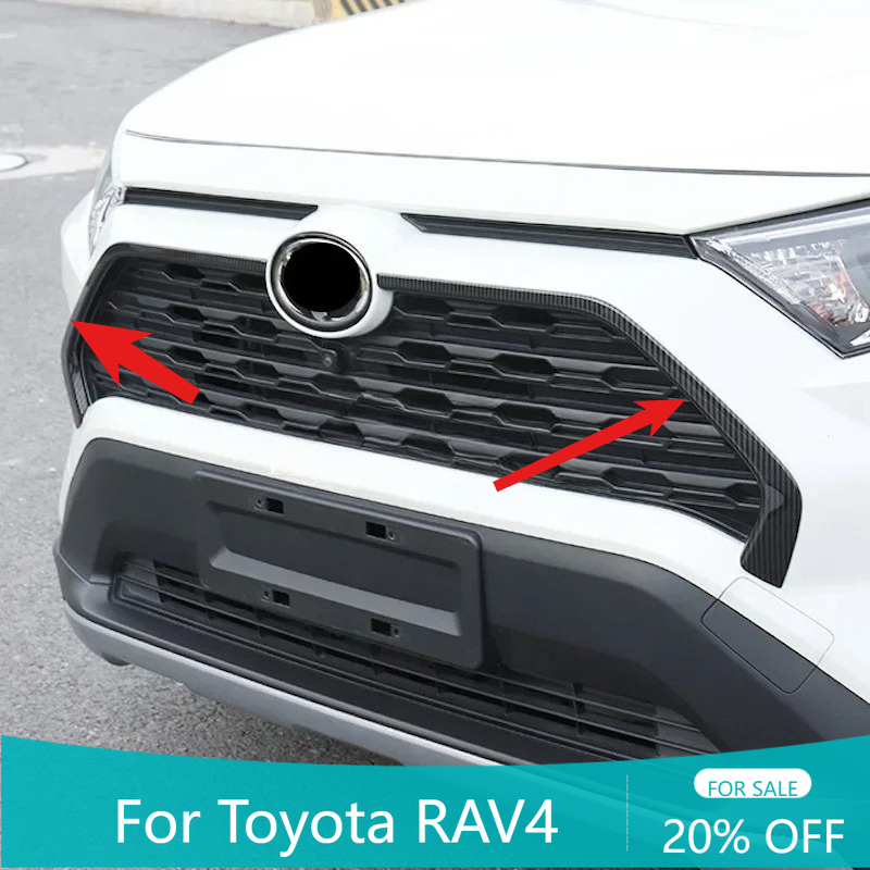 ABS クローム車のフロントグリルグリルバンパー装飾カバートリムストリップオートスタイリングトヨタ RAV4 XA50 2019-2025 アクセサリー