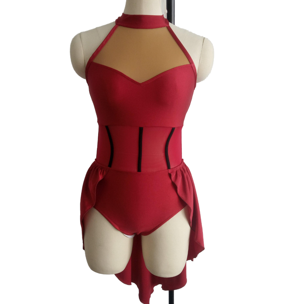 キッズガールズ小売卸売ナイロンメッシュモダンダンスパフォーマンススーツ練習スーツパーソナライズされたダンスパフォーマンス服
