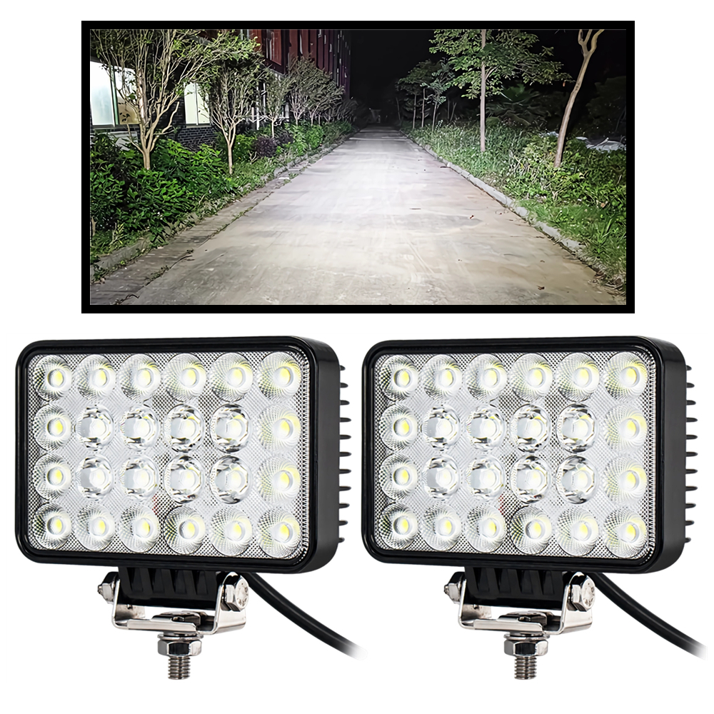 2 個車の作業灯 12 V-60 V 72 ワット LED ライト 4 × 4 フォグランプローダーフォークリフトトラクターヘッドライトアクセサリー部品アルミ合金