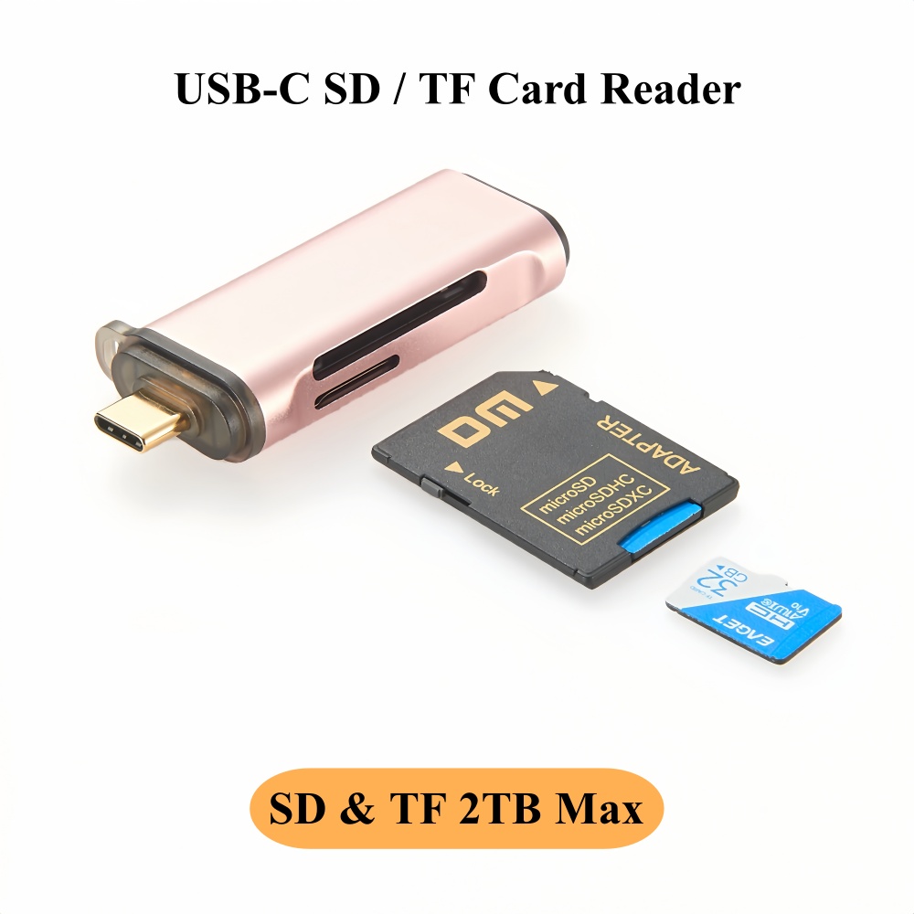 USB-C - SD/Micro SD/TF カード リーダー、5G USB Type-C カメラ メモリ カード リーダー アダプター ハブ、USB C 2 In 1 デュアルスロット カード リーダー ハブ