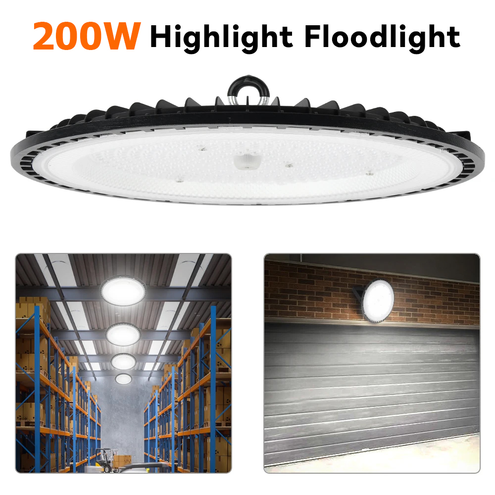 LED 工業用ライト高ベイライト高輝度倉庫ランプ 100 ワット 150 ワット 200 ワット安全ロープブラケット工場ショップ用