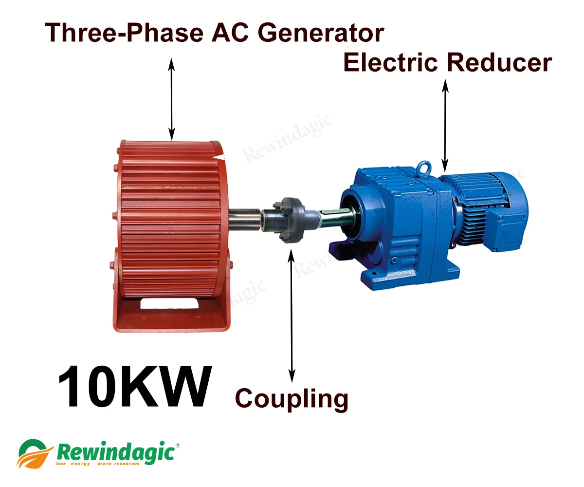 電気減速機 10KW 220V 三相 AC 発電機 10000W 接続シャフト統合発電機は研究室 Hom で使用できます