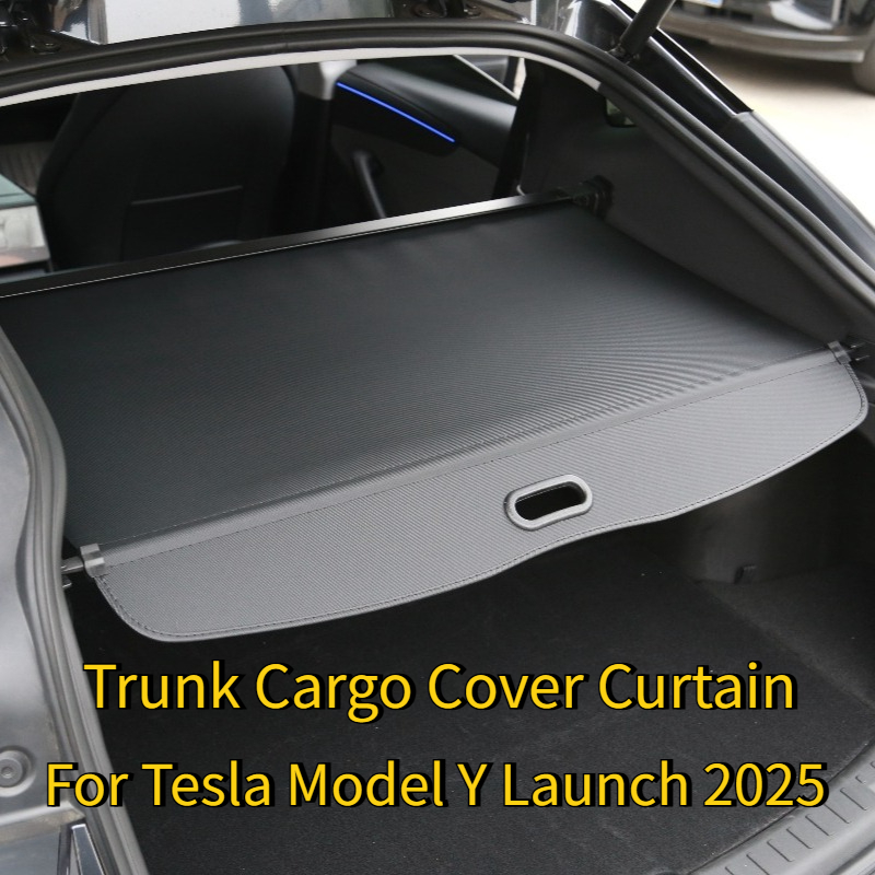テスラモデル Y ジュニパー 2025-Up トランクカーゴカバーカーテンリア荷物キャリアパーティションバッフルプレート車の収納アクセサリー
