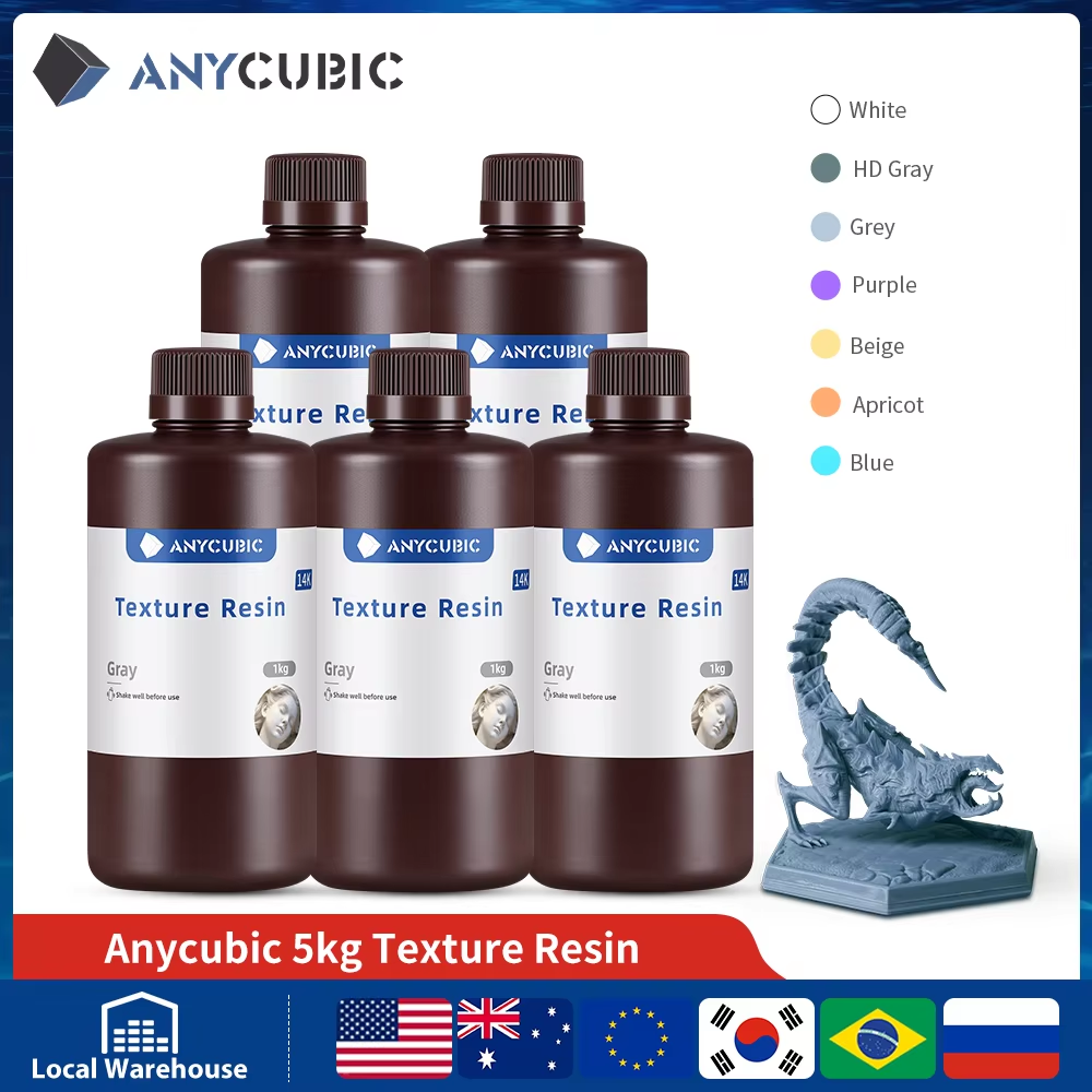 ANYCUBIC 3D プリンタテクスチャ樹脂 14K 高精度 405nm UV 樹脂フォトン 3D 印刷用消耗品 UV フォトポリマー樹脂