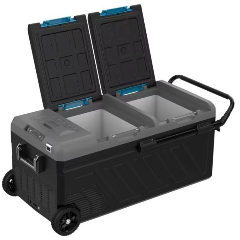 60L ミニ電気冷蔵庫ポータブル 12V 車冷蔵庫コンプレッサー冷凍庫付きキャンプ RV 屋外