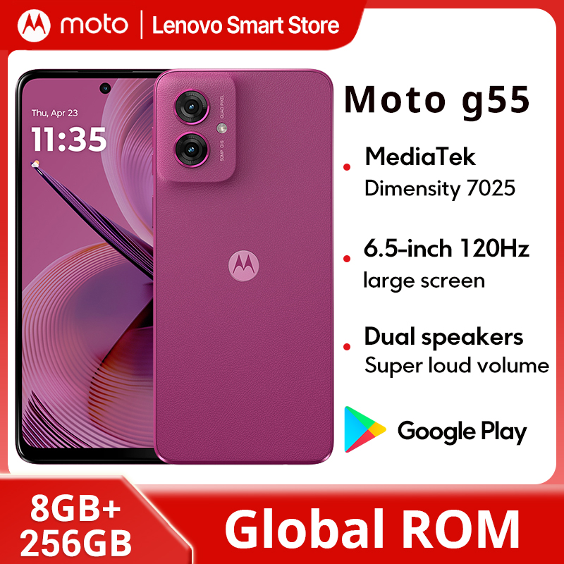 Motorola MOTO G55 スマートフォン オリジナル グローバル ROM 6.5 インチ 120Hz ディスプレイ 256GB MediaTek Dimensity 7025 50MP 携帯電話