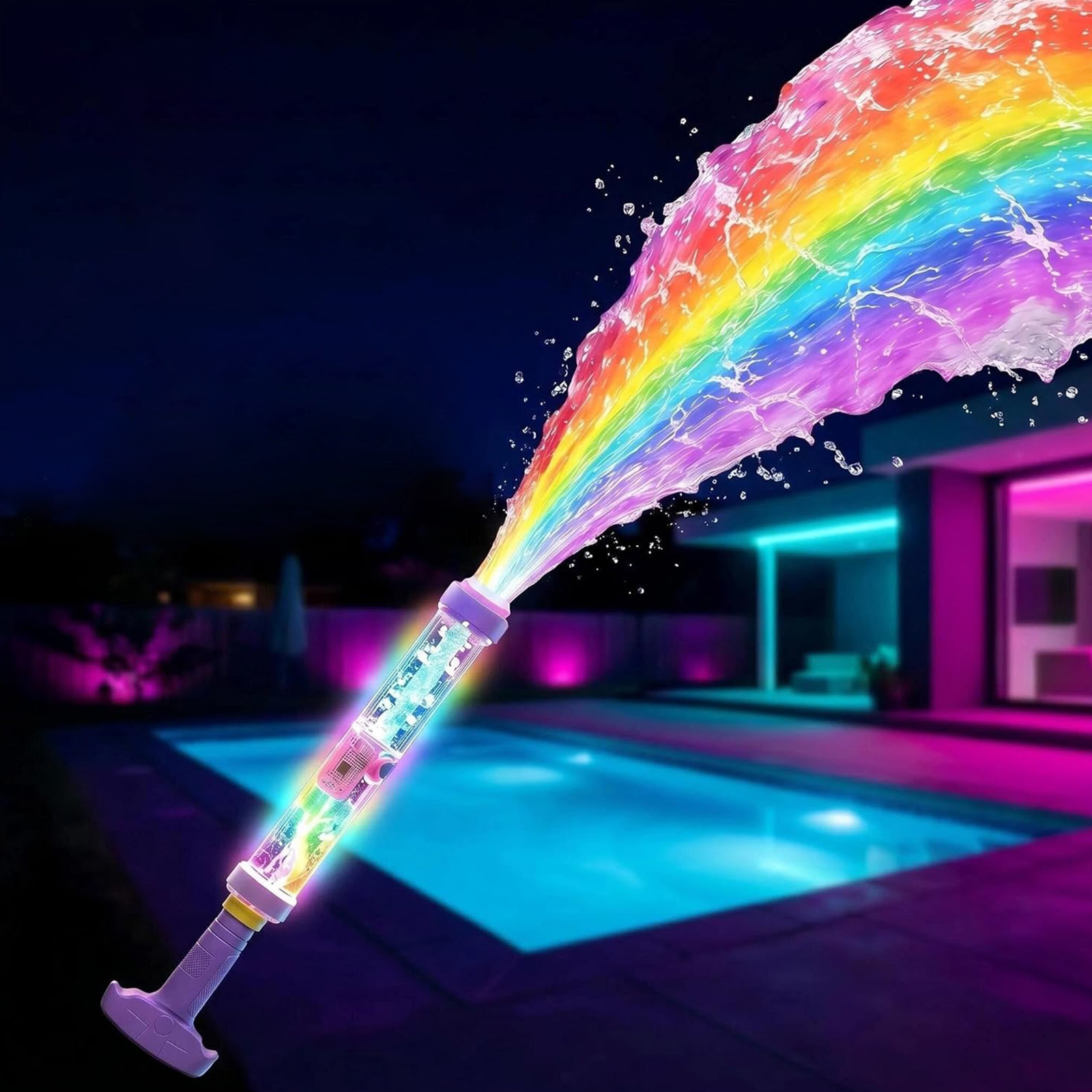 LED 光るレインボー ウォーター ブラスター ポップスのように魔法の創造性を噴出するウォーター ブラスター ガン プール パーティー 屋外 夏 ウォーター ゲーム用