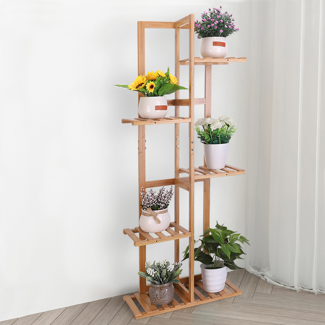 竹製植物スタンド背の高いフラワースタンド屋内屋外用収納ディスプレイラック