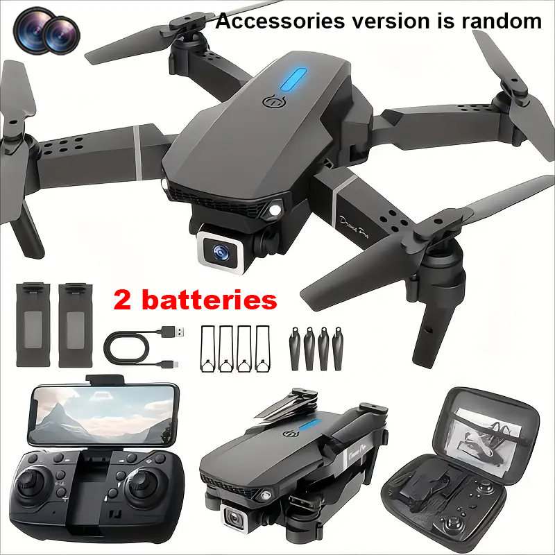 2025 E88Pro RC ドローン 4K プロフェッショナル 3 バッテリー 1080P 広角 HD カメラ折りたたみ式ヘリコプター WIFI FPV 高さホールド ギフトおもちゃ