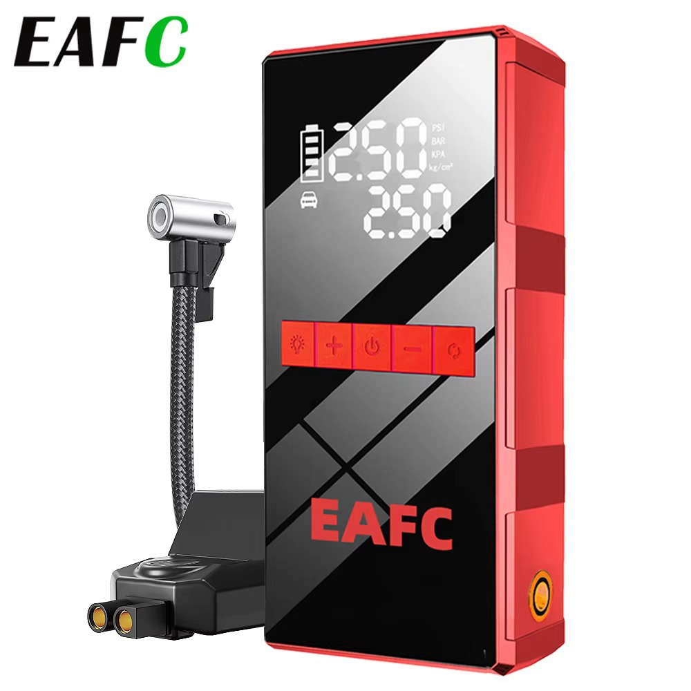 EAFC 2000A 車ジャンプスターター エアコンプレッサー LCD スクリーンパワーバンクブースター充電器車バッテリー始動 AutoTyre インフレーター