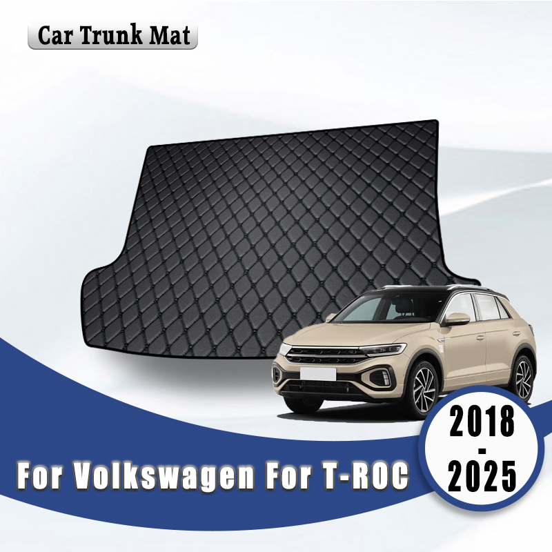 車のトランクマット フォルクスワーゲン VW T-ROC 2025 2024 2023 2022 2021 2020 2019 2018 プレミアムテクスチャアンチシフトカーゴトレイアクセサリー