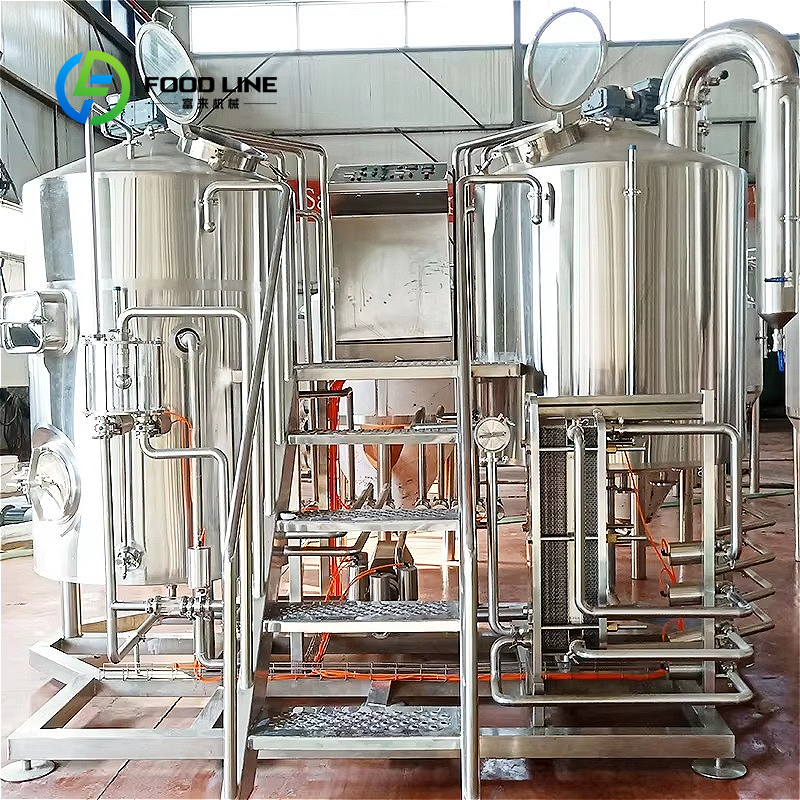 ブルーパブおよびタップルーム用の明るいビールタンクを備えたターンキー500L 1000Lクラフトビール生産システム3容器醸造所
