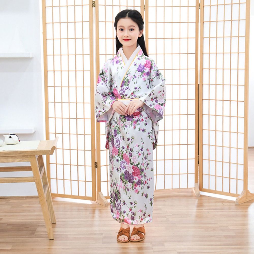 プリント花子供伝統的な日本の着物和風アジア子供さくらガール着物ドレス新しいエレガンス