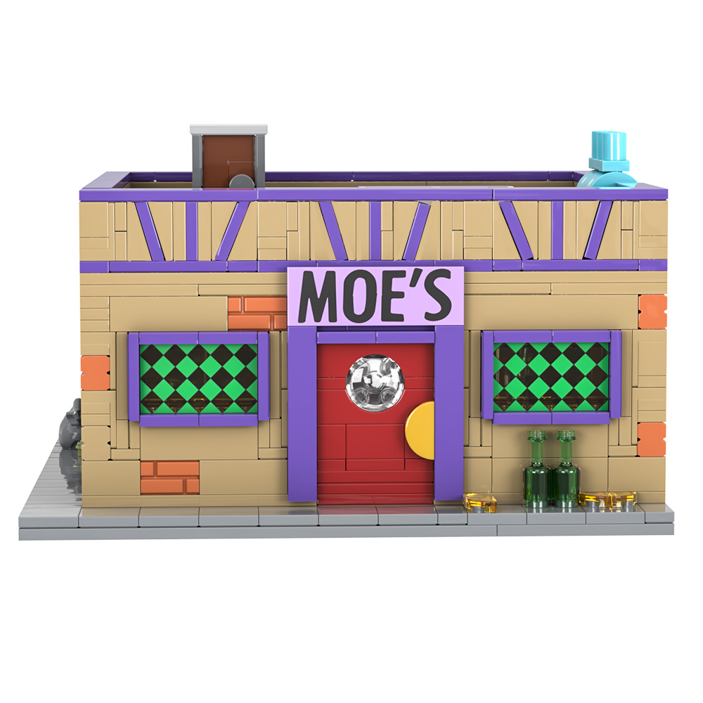 MOC Simpsoned アニメ Moe の酒場ビルディングブロックモデルスプリングフィールド Moe の酒場モジュラーレンガ組立おもちゃ子供の誕生日プレゼント