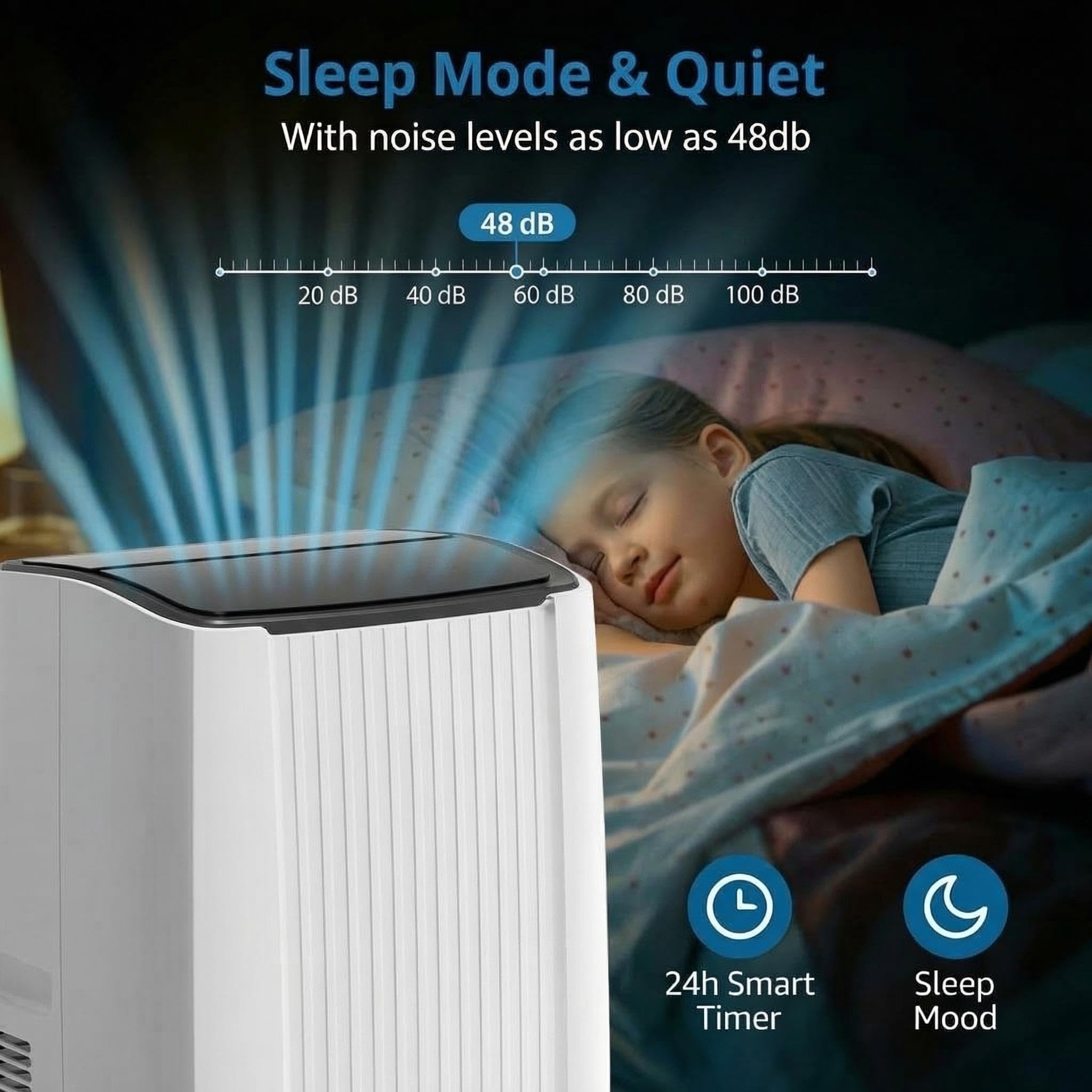 12000 BTU ポータブルエアコン 3 で 1 スタンディング AC ユニットと除湿機静かなルームエアコンリモコン付き最大 550 平方フィートのスマート自動モード