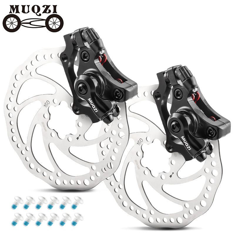 MUQZI MTB バイクディスクブレーキキットフロントリア自転車ブレーキキャリパー油圧ホースケーブル 140 ミリメートル 160 ミリメートルローターサイクリング 22.2 ミリメートルブレーキレバー