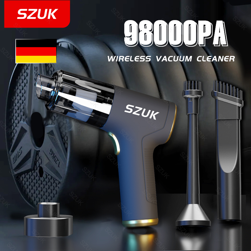 SZUK 98000PA 車掃除機ワイヤレスポータブル洗浄機車家電用強力なハンドヘルドクリーナーキーボード用