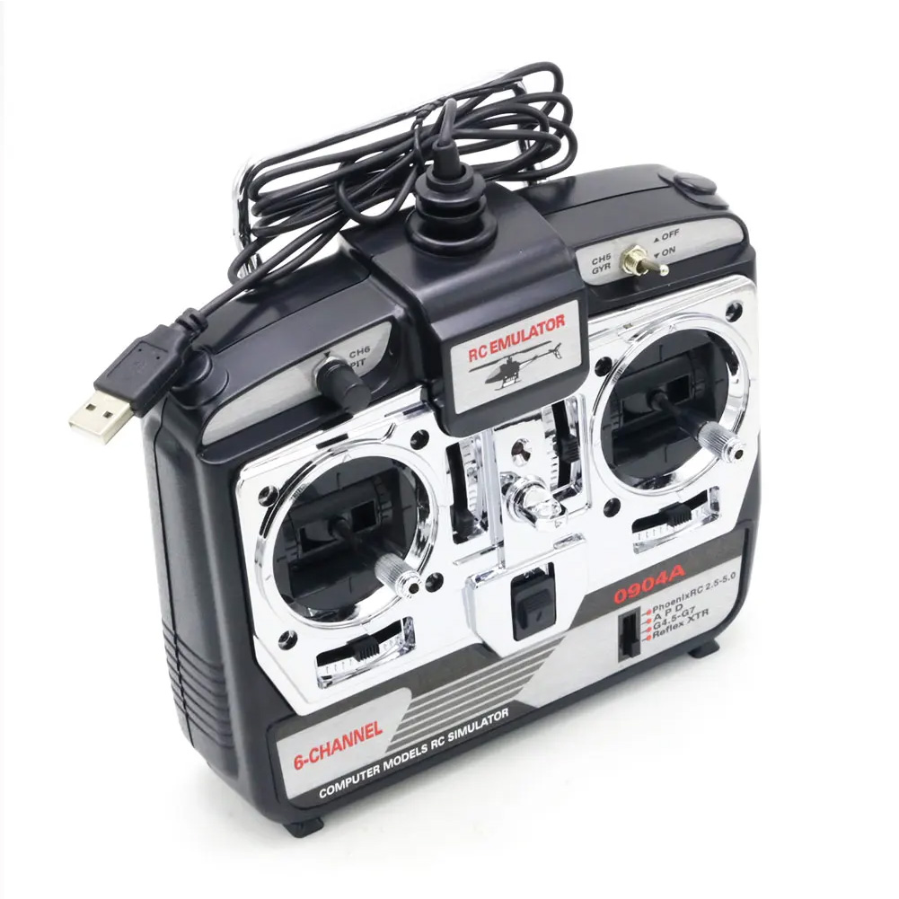 JTL-0904A 6CH RC フライト シミュレーター サポート Realflight G7 フェニックス 5.0 XTR リモート コントロール ヘリコプター固定翼ドローン (MODE1)