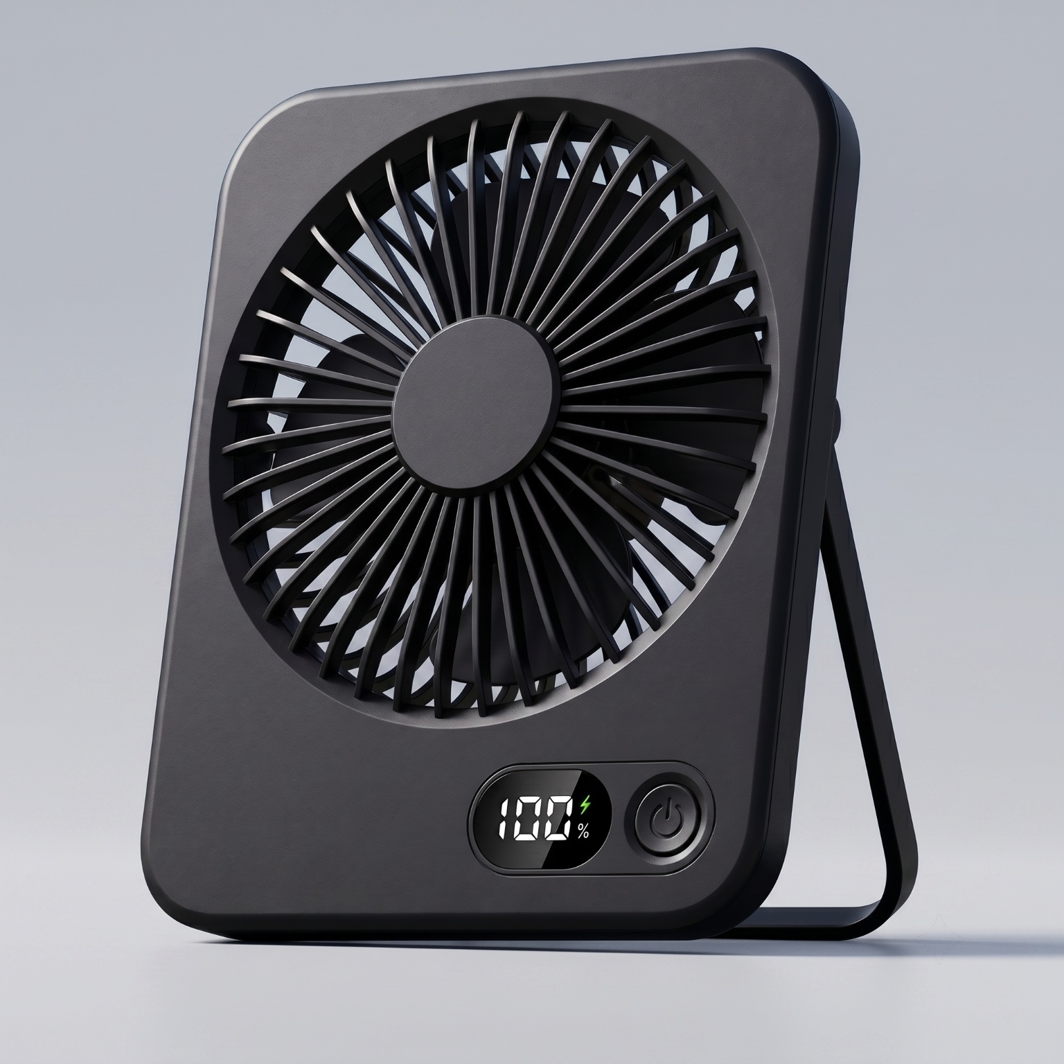 Portable Rechargeable Desk Fan with Digital LED Battery Percentage Display, Adjustable Foldable Stand 3 Speed Quiet Mini Table Cooling Fan, USB Powered Long Lasting Battery Small Personal Fan for Home