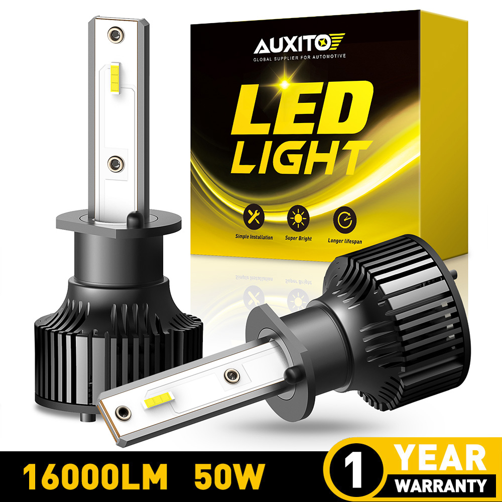 2 個 AUXITO 12V H1 LED 車のヘッドライト電球 LED H4 9003 H7 H8 H11 9005 HB3 9006 HB4 ヘッドランプ 6000K ホワイト