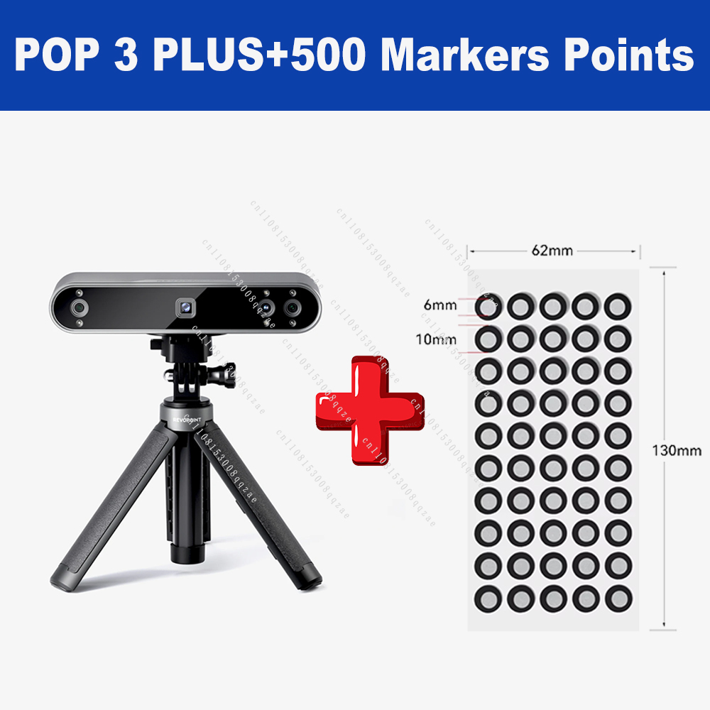 POP 3 PLUS ハンドヘルド 3D スキャナー 高精度 18fps 速度 中オブジェクト 精度 0.04mm (無料 500 個の 6-10nm マーカーを送信)