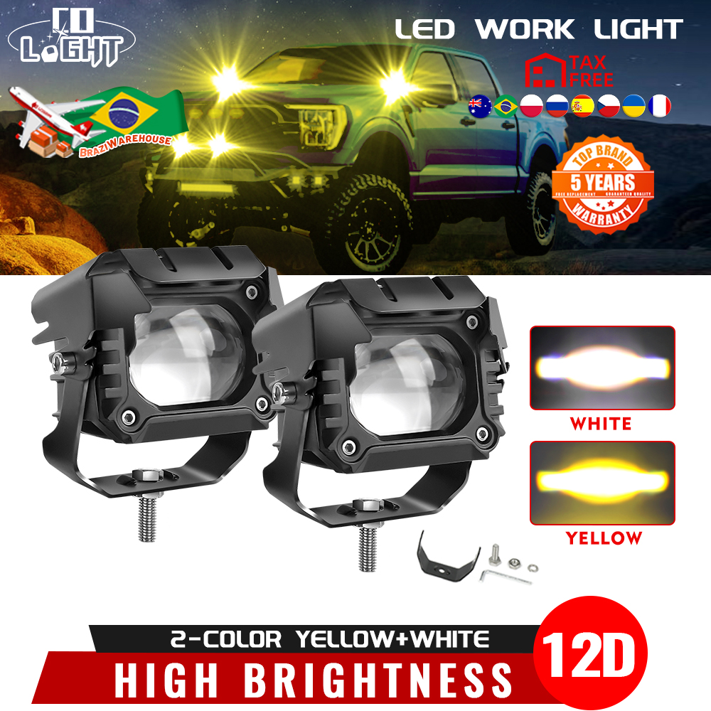 CO LIGHT Motorcycle Headlight Auxiliary LED Fog Light Explorers Offroad Angel Eyes LED light Spotlights Light Portable Driving