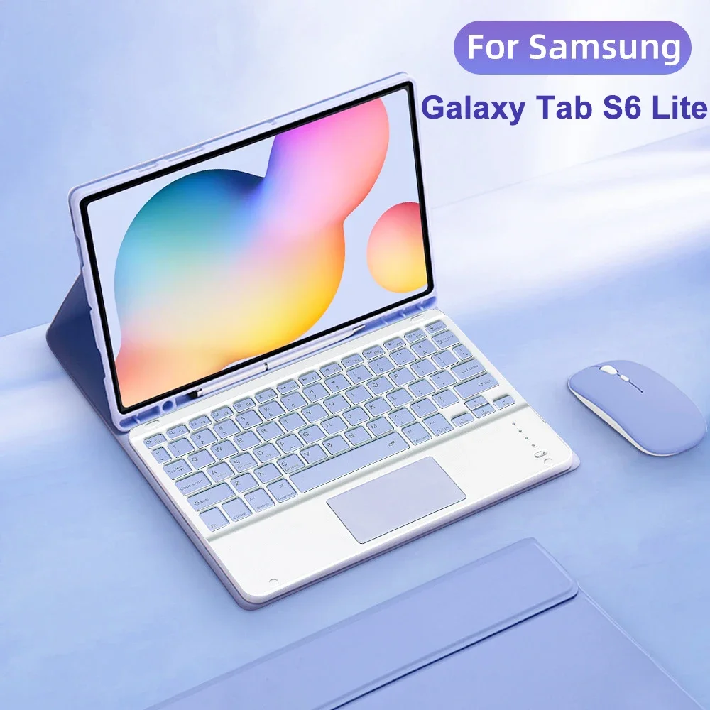 サムスンギャラクシータブ S6 lite ケース 10.4 取り外し可能なタブレットキーボードカバーサムスンタブ S6 lite SM-P610/P615 P613/P619 Funda