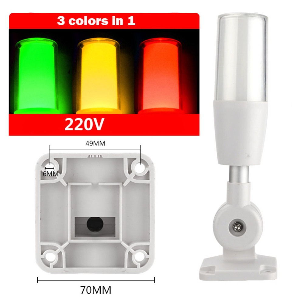3 色 LED 信号表示ランプ DC12V/24V/AC220V ブザーアラーム付き スマート警告灯 定常点滅アラームランプ