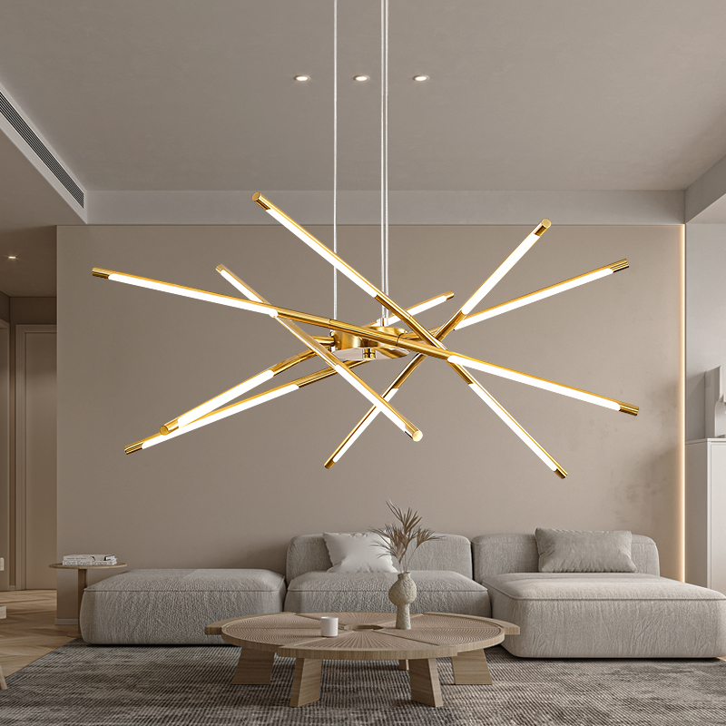 北欧幾何学レストランペンダントライトリビングルームベッドルームダイニングテーブル Led シャンデリア屋内リモコンラインシャンデリア
