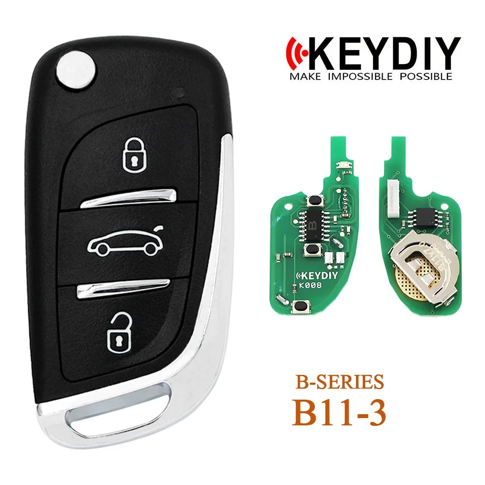 B11-3 KEYDIY 3 ボタンユニバーサル KD リモートコントロール車のキー KD900/KD-X2/URG200 ミニツール B シリーズ用プジョー DS Stytle 1/5pc
