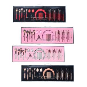 ダイヤモンドをあしらったメイクブラシ18本、ダイヤモンドのバケツ型ヘアバンド、まつげカーラー、23点セットの美容ツール一式