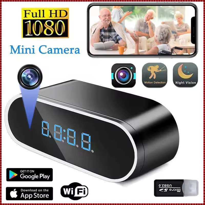 Wifi ミニ時計カメラリモート視聴ナイトビジョン 1080P 監視カメラリモコンモーション検出家庭用