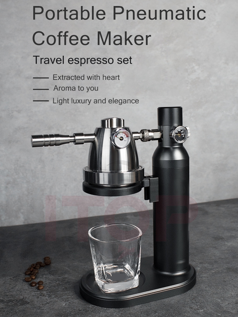 ITOP 空気圧コーヒーマシンポータブル手動家庭用屋外エアポンプ空気圧抽出エスプレッソ半自動コーヒーメーカー