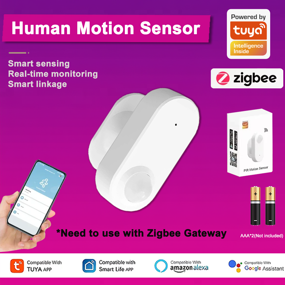 Tuya Zigbee PIR モーションセンサー 360 度回転可能人体検知セキュリティアラーム家庭用 Alexa Google アシスタントスマートリフトと連携