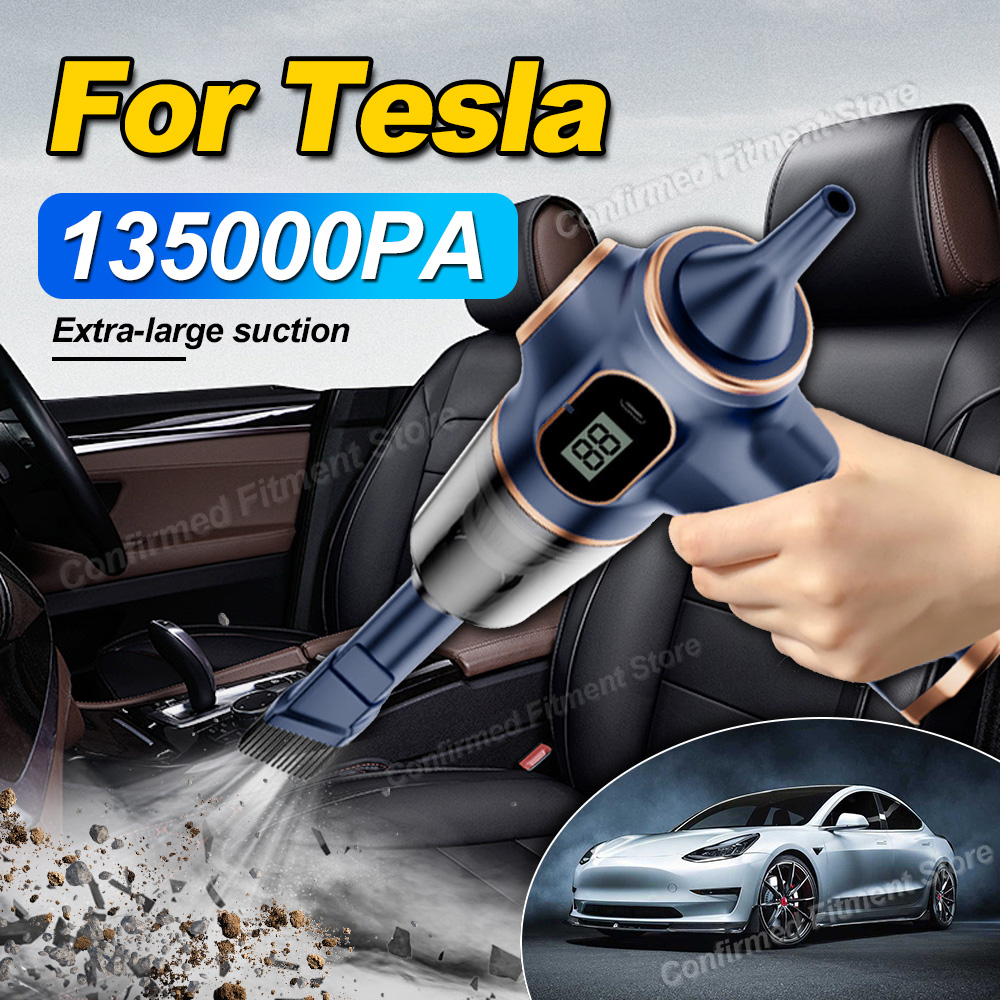 ポータブル車の掃除機 135000PA 強力な吸引マルチ用途ミニ掃除機テスラモデル 3 モデル s モデル x モデル y