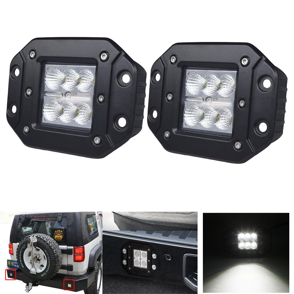 2 個 24 ワットフラッシュマウント LED ワークライトキューブポッドリアフォグ 4X4 オフロードトレーラートラック ATV 車のピックアップトラクター SUV バンパー 4WD 4x4 ランプ