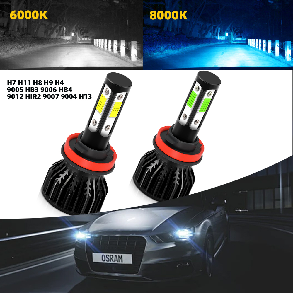 LED 車のヘッドライト 6000K 8000K H7 H8 H9 H11 自動車ヘッドランプ 12V 9005 HB3 9006 HB4 H4 H13 自動電球 9007 9004 ドライビングライト