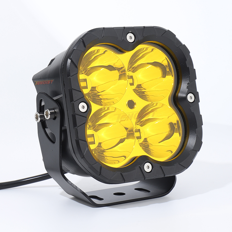 5 インチ白黄色スポット LED 作業運転ヘッドフォグランプ車 SUV オフロード ATV UTV バス 12-80V