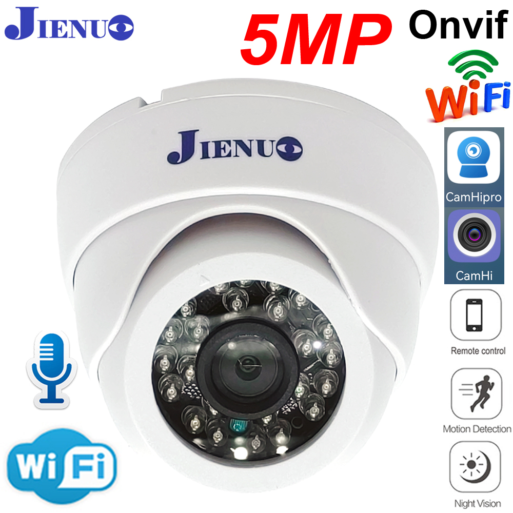 JIENUO ドーム Wifi カメラ IP 5MP Cctv 監視ビデオセキュリティワイヤレスオーディオ IPCam 屋内赤外線 Onvif 2MP HD ホームカム CamHi