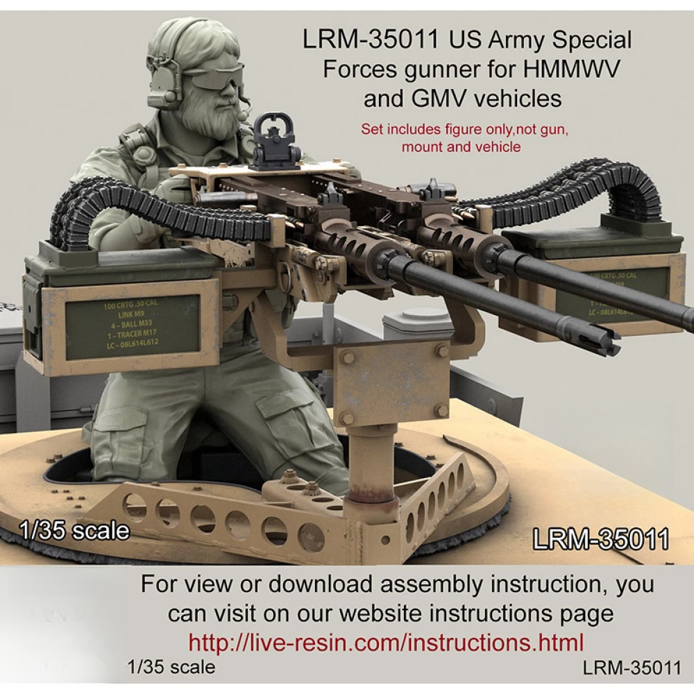 1/35 レジンフィギュア未塗装モデルキット アメリカ陸軍特殊部隊 ガンナー(1名) 未組立・未塗装 GK、1252T