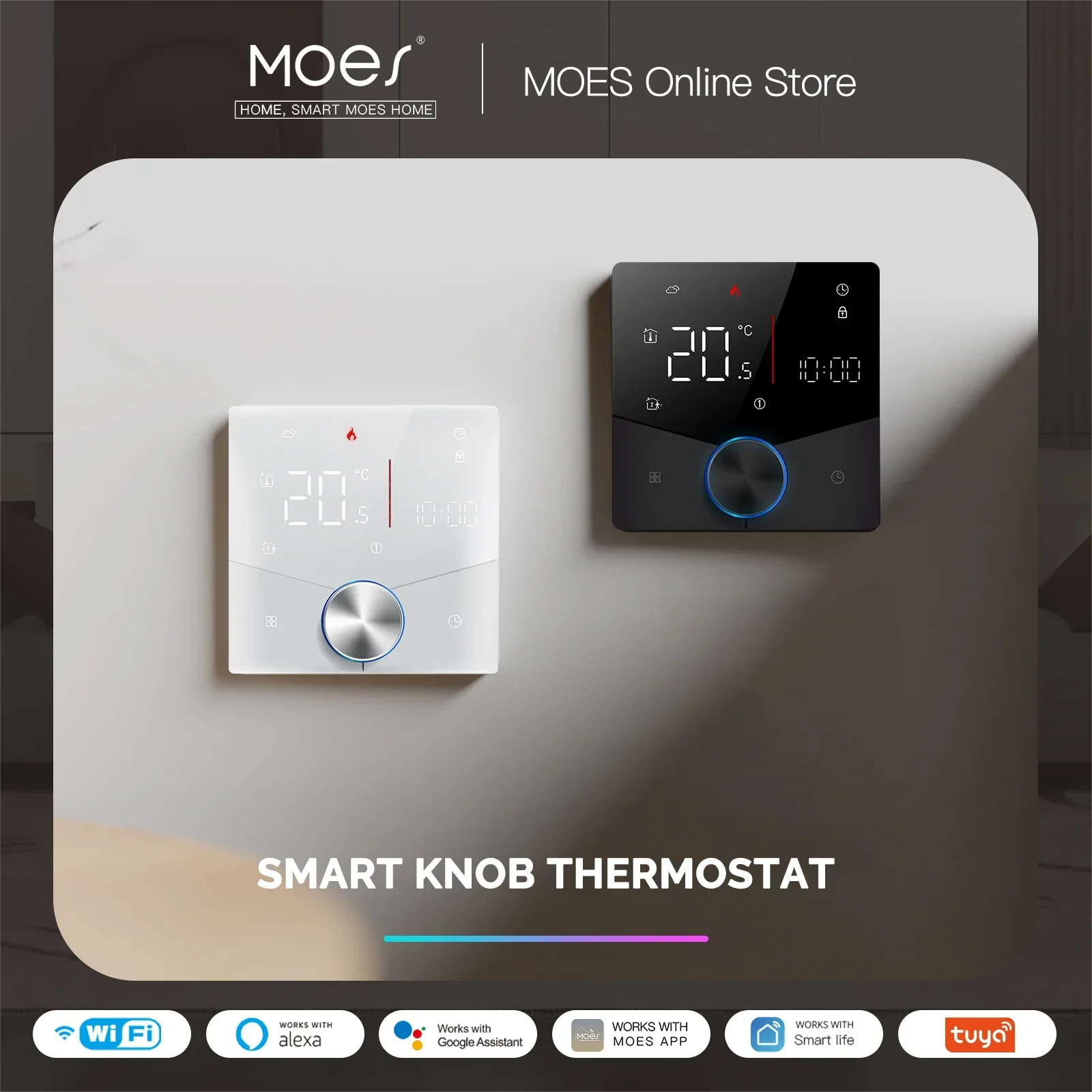 MOES WiFi スマート加熱ノブサーモスタット Lcd ディスプレイタッチスクリーン温度コントローラ水ガスボイラー電気加熱