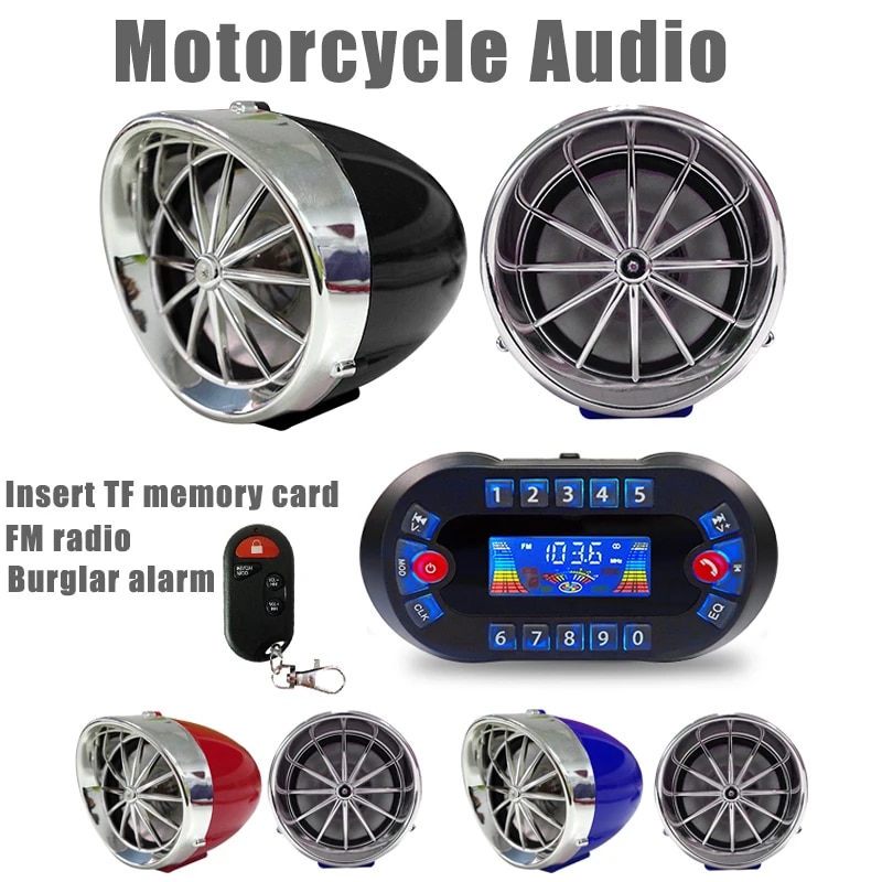 MT730 オートバイ Bluetooth スピーカーアンプ出力 2.1A MP3 音楽プレーヤー USB FM ラジオステレオ拡声器盗難警報サイレン