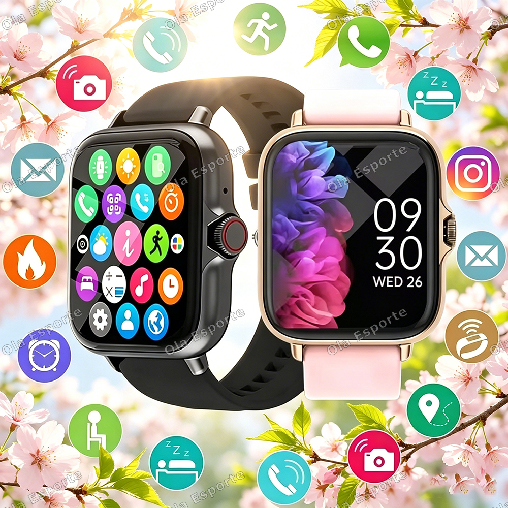 2026 スマートウォッチ Android IOS 電話 1.83 インチカラースクリーン Bluetooth 応答通話フィットネス腕時計トラッカースマートウォッチ女性男性新しい